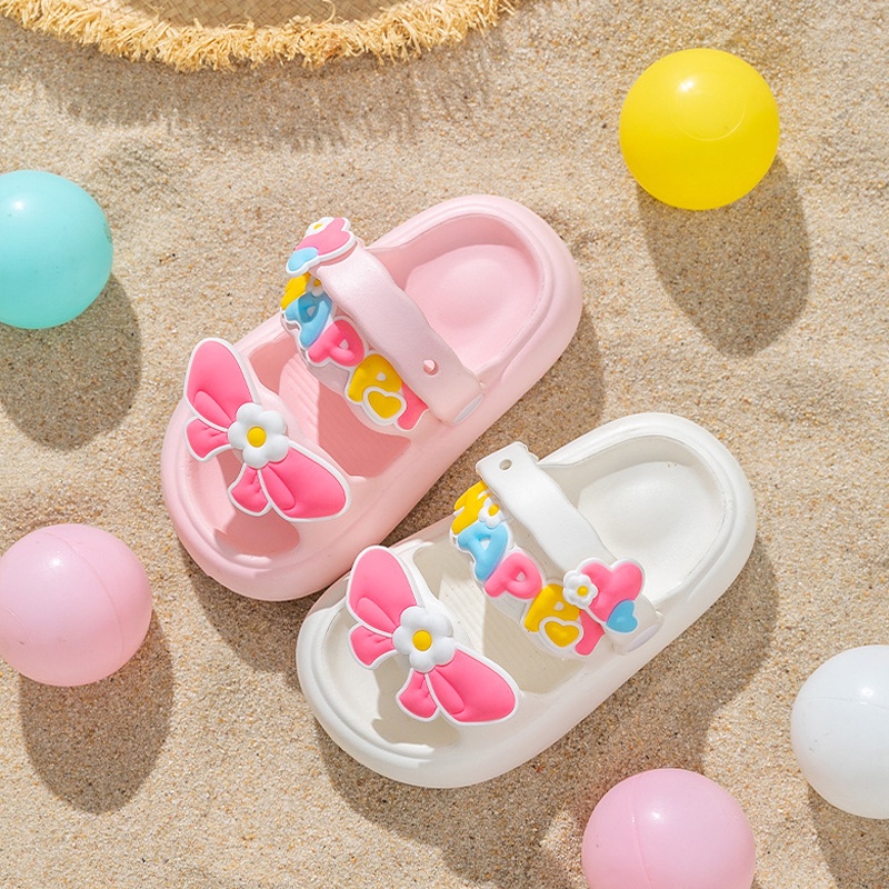 Suge Dép sandal Đi Trong Nhà Bằng eva Chống Trượt Đính Nơ Họa Tiết Hoạt Hình Dễ Thương Cho Bé Gái