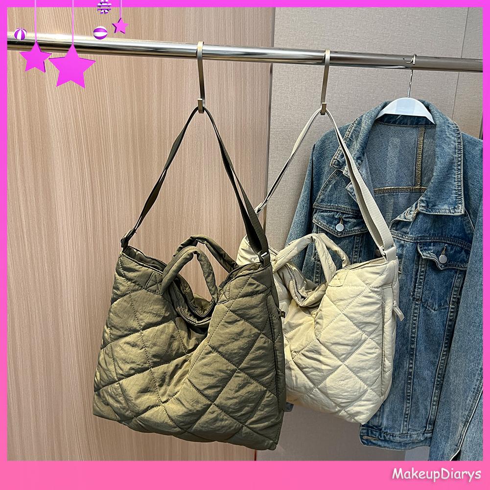 ★ Đồ Trang Điểm Trang Điểm ★ Túi Đeo Chéo Vai Sức Chứa Lớn Bằng cotton Họa Tiết Hình Thoi Phong Cách vintage Dành Cho Nữ