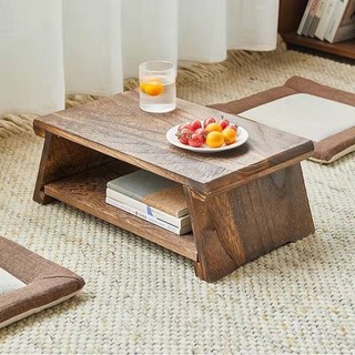 Bàn nhỏ cửa sổ bay Bàn trà Bàn thấp phong cách Nhật Bản Bàn thấp ban công Bàn gấp tầng bàn trà Tatami bằng gỗ nguyên