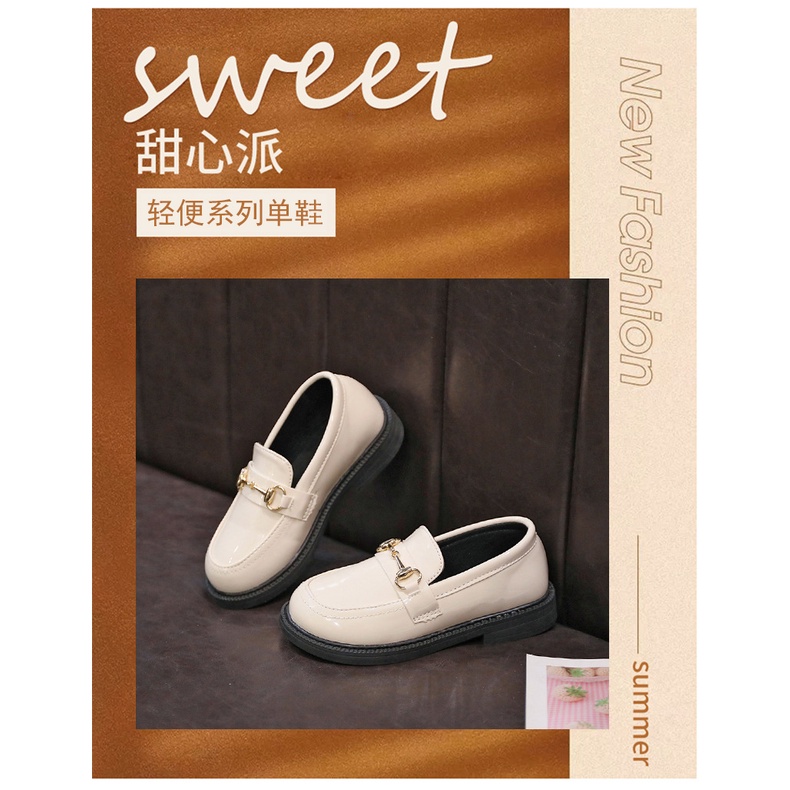 Giày Da Đế Mềm Phong Cách Anh Quốc Thời Trang Xuân Thu Cho Bé Gái