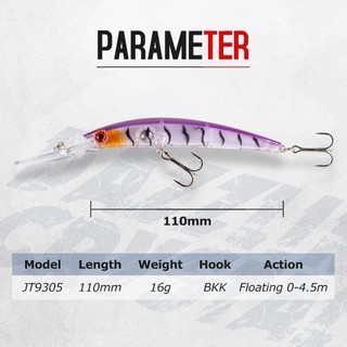 Minnow long shot minnow câu cá biển minnow nước ngọt minnow stream minnow bionic mồi dụ mồi lưỡi dài ban minnow 11cm16g mồi giả