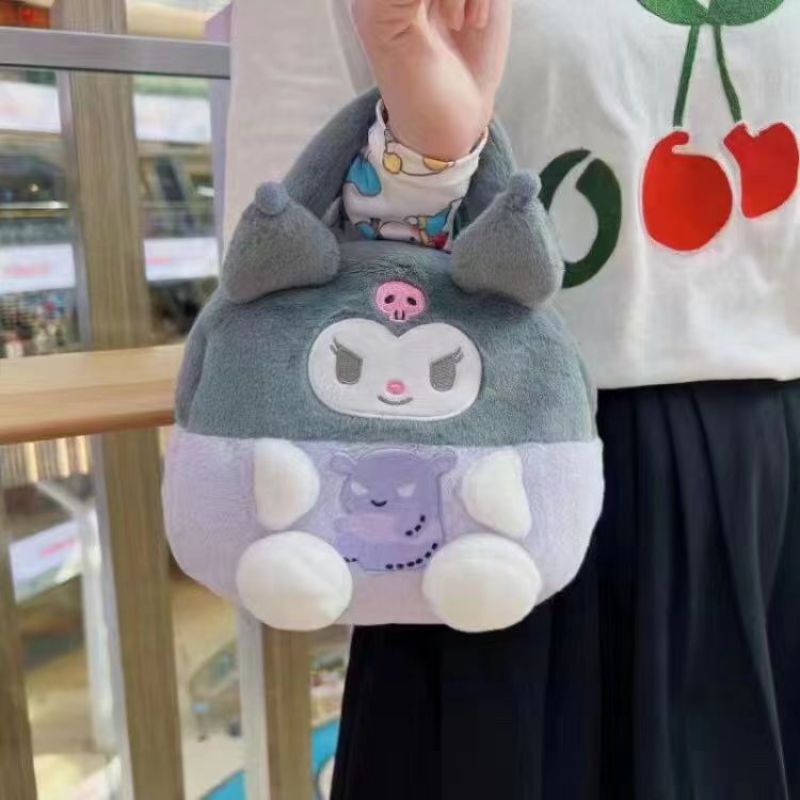 Túi Xách Lông Nhung Kiểu Hoạt Hình Nhật Bản Dễ Thương Cho Nữ