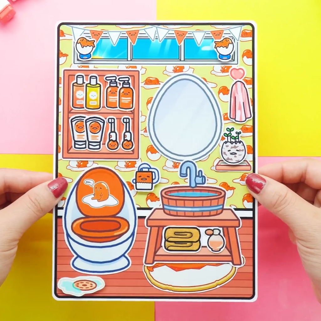 Học liệu bóc dán tocaboca gudetama house ngôi nhà công chua h29 Zin Càu Vòng