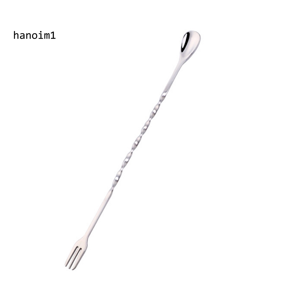 Muỗng Khuấy cocktail Hai Đầu Tay Cầm Dài Bằng Thép Không Gỉ Dễ Vệ Sinh