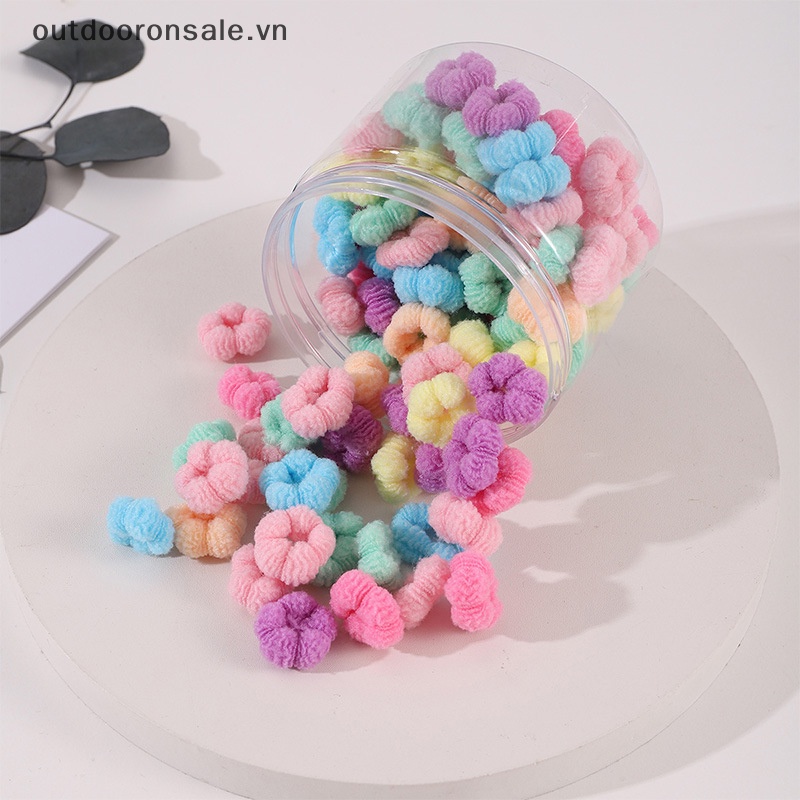Set 100 Dây Thun Buộc Tóc Nhiều Màu Sắc Bằng Cao Su Co Giãn Dành Cho Trẻ Em
