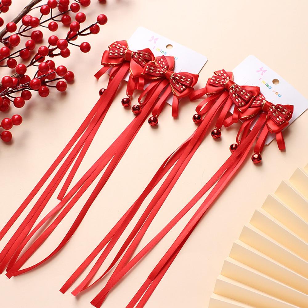 Kẹp Tóc Thắt Nơ Phong Cách hanfu Trung Hoa Dễ Thương Ngọt Ngào Mừng Năm Mới Cho Bé Gái