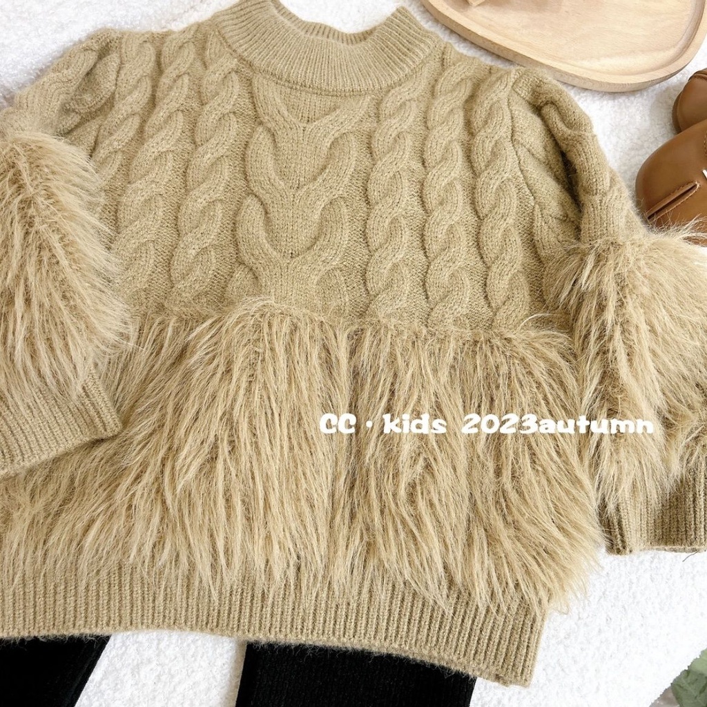 Hàng Mới Về Mới Set Áo Thun Tay Dài + Quần Dài 50% Lông Cừu Thời Trang Thu Đông Phong Cách Hàn Quốc Cho Bé Gái