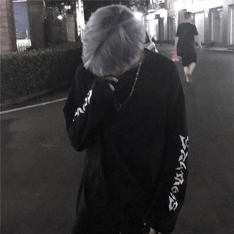 Áo Thun Tay Dài Dáng Rộng plus size In Chữ Đơn Giản Thời Trang Cho Nam