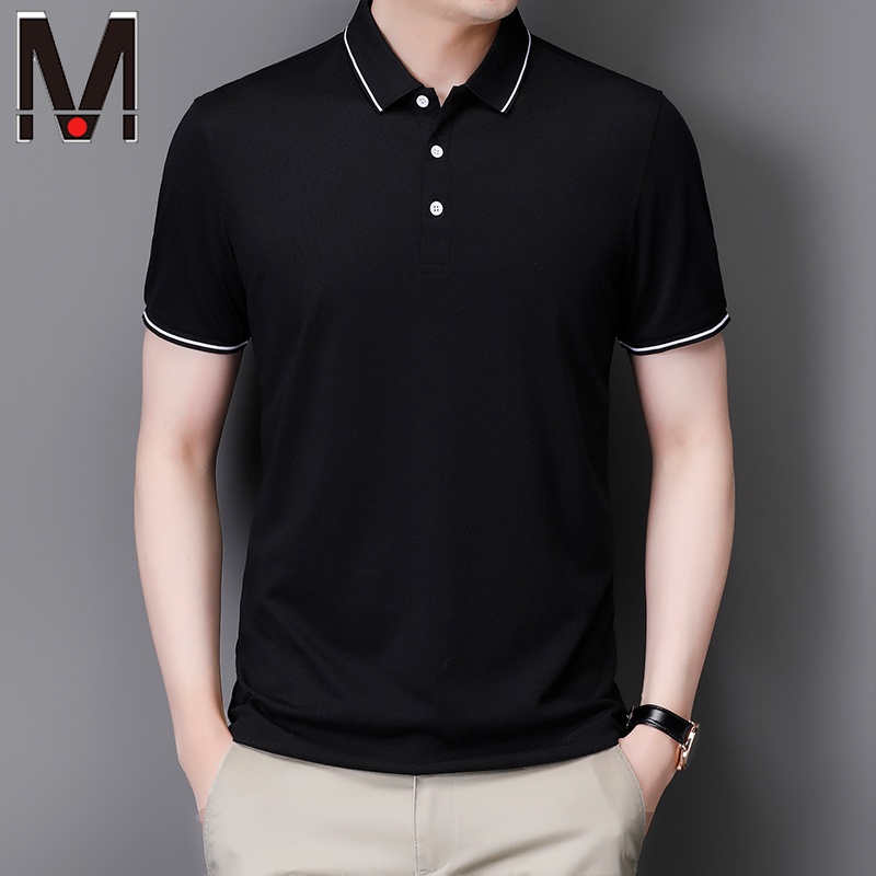 Áo polo Tay Ngắn Màu Trơn Thoáng Khí Thời Trang Công Sở Cho Nam