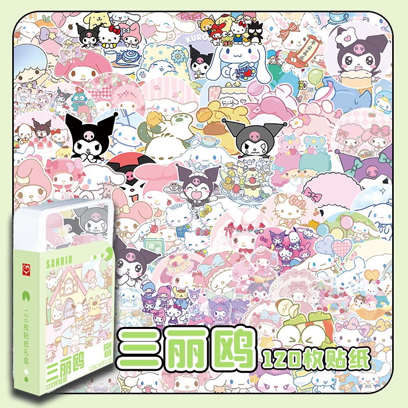 Sanrio Pochacco Kuromi Hello Kitty Pom Pom Purin Melody Sticker Phone Luggage Laptop Decor Stickers