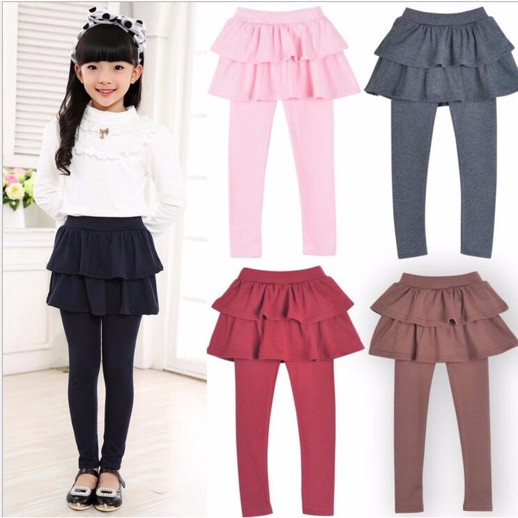 Quần Legging cotton Giả Váy Thời Trang Thu Đông Cho Bé Gái 3-11 Tuổi
