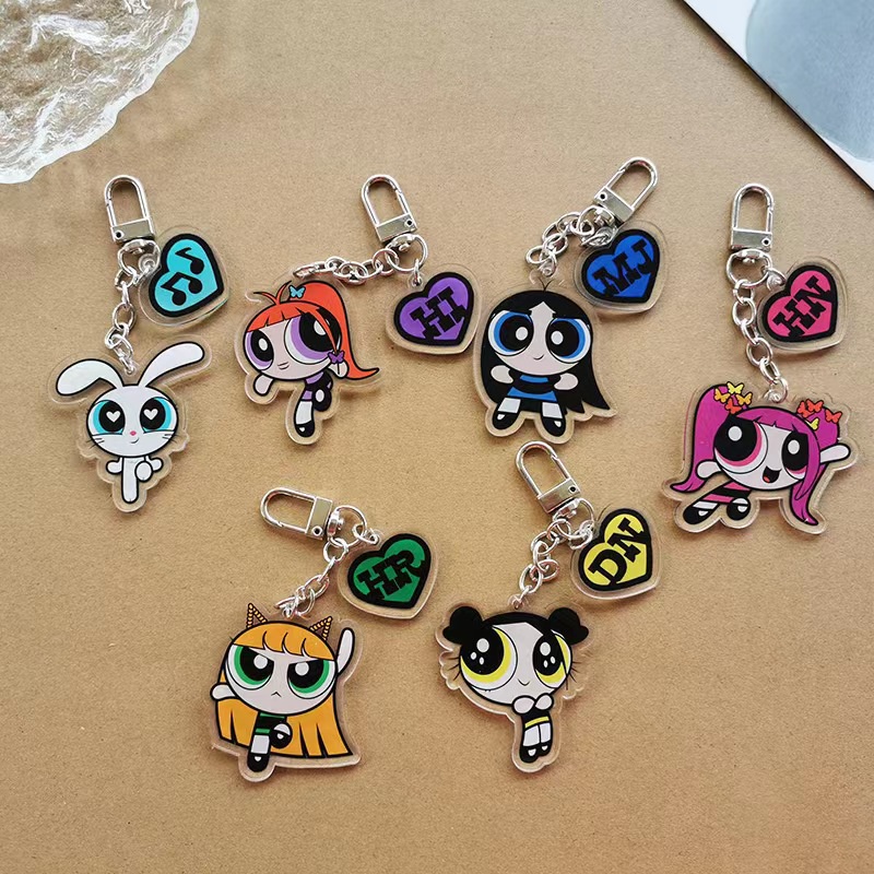 Móc Khóa Hình Thỏ Hoạt Hình Hai Mặt Bằng acrylic