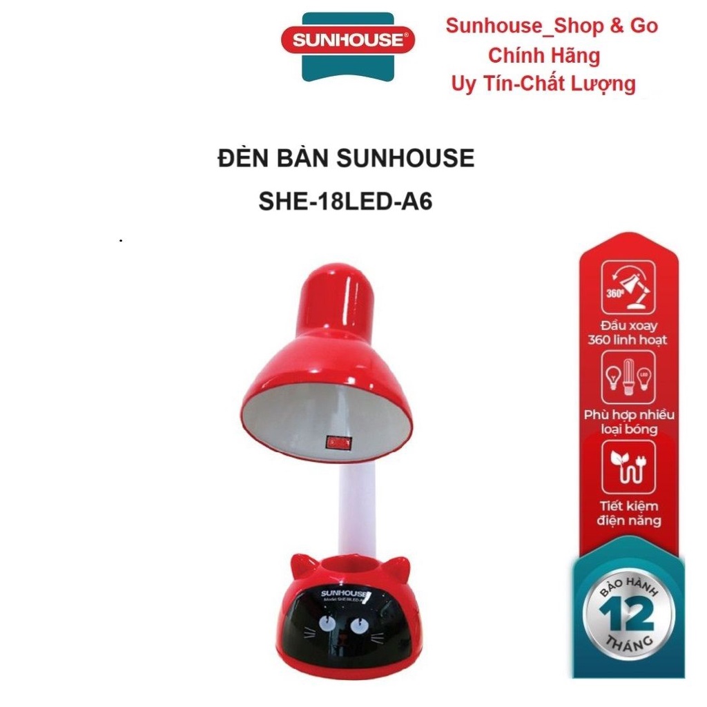 ĐÈN BÀN SUNHOUSE SHE-18LED-A6 - Bảo hành 12 tháng chính hãng