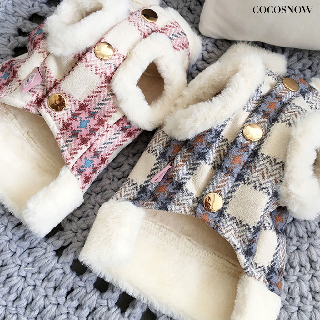 Áo Khoác Giữ Ấm Mùa Đông Mềm Mại Thoải Mái In Họa Tiết Kẻ Sọc Thời Trang Cho Thú Cưng