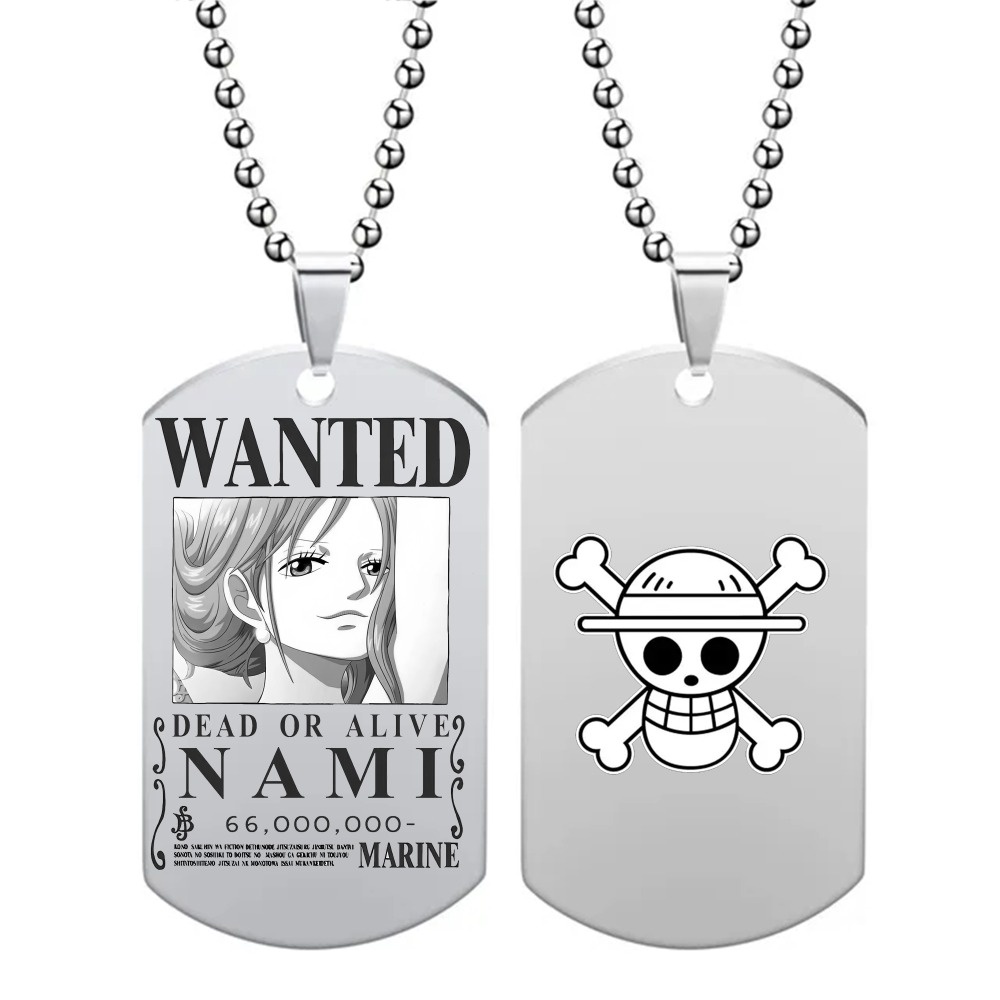 Vòng cổ Mặt Hình luffy zoro ace law nami Trong Phim one piece Bằng Thép Không Gỉ Thời Trang Cho Nam Và Nữ