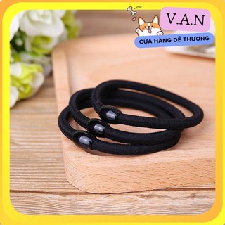 Thun cột tóc trơn màu đen - màu sắc đơn giản
