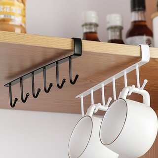 Móc treo đồ nhà bếp 6 móc gắn vào tủ kệ bếp - sunnd