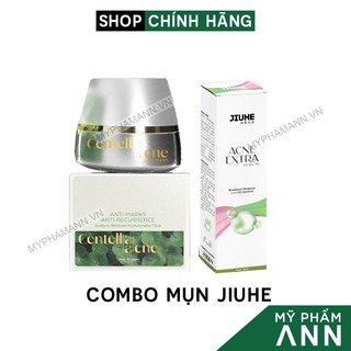 Combo Kem Face Mụn Rau Má Centella Jiuhe Thanh Tô + Serum Mụn Jiuhe Chính Hãng