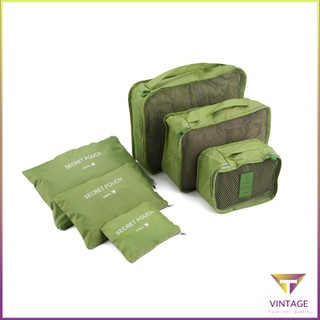 6 Pcs/Set Square Travel Luggage Storage Bags Clothes Organizer Pouch Case