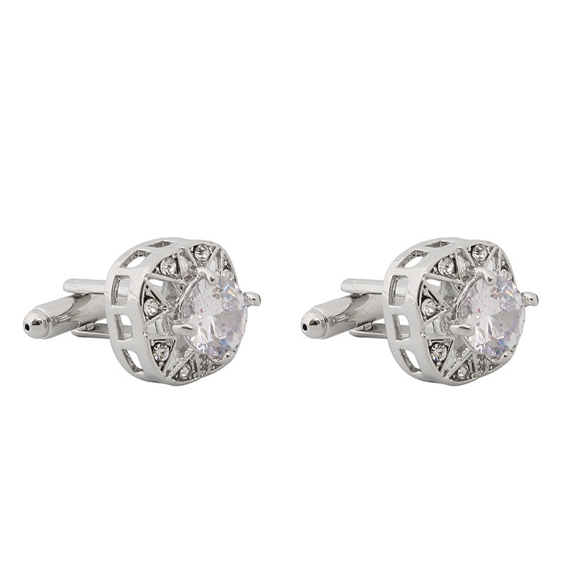 Khuy Măng Sét Đính Đá Pha Lê Xanh Thời Trang Cao Cấp Cho Nam