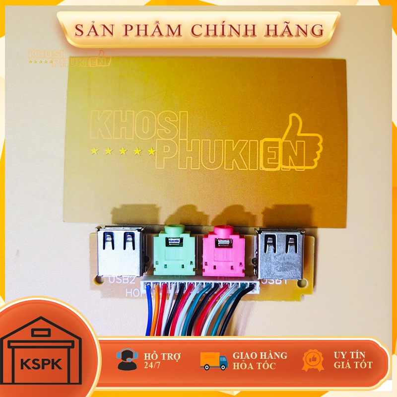 Bộ Front Panel USB and audio gồm 2 cổng USB và 2 cổng audio gắn phía trước thùng PC- Mạch usb và âm thanh case PC