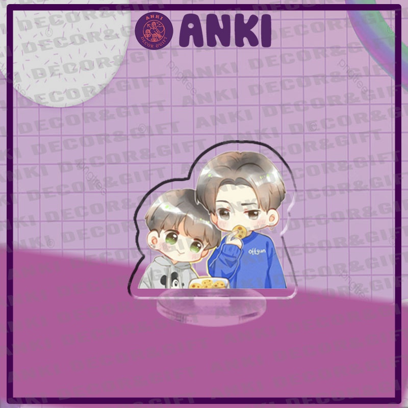 Standee OTP OffGun chibi dễ thương, standee mica OffGun, quà tặng, sưu tập đu idol, đồ trang trí góc bàn cute
