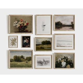 Tranh treo tường in hình phong cách vintage | tranh canvas đồng quê pháp cổ điển a15-00075