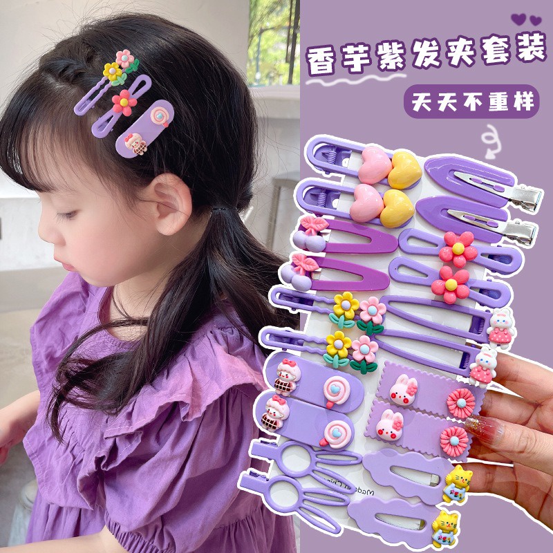 Set 20 Kẹp Tóc Nhỏ mini Họa Tiết Hoạt Hình Phong Cách Dễ Thương Hàn Quốc Cho Bé Gái