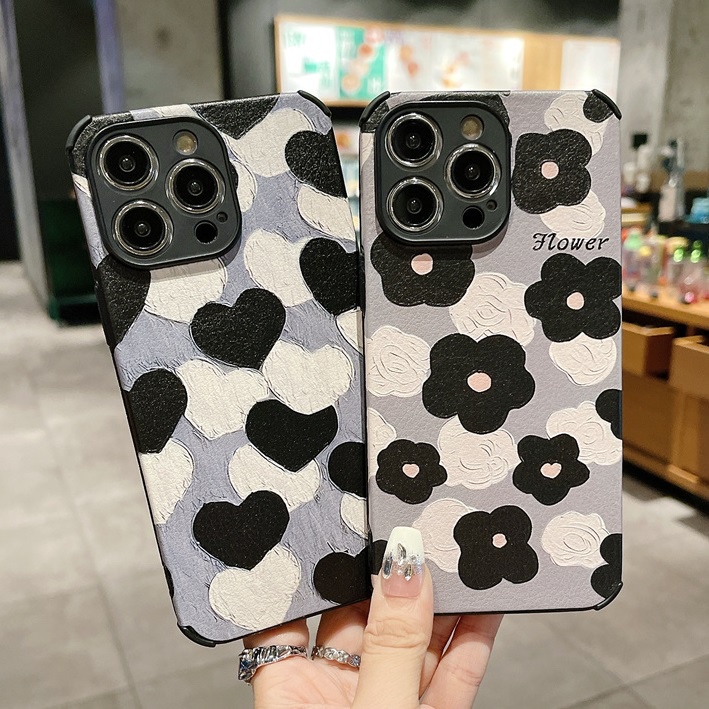 Ốp Điện Thoại Họa Tiết Hoa Trái Tim Cho iphone 11 12 13 14 15 pro max Xr xsmax i7 i8 plus 11 12 13 14 15 pro max