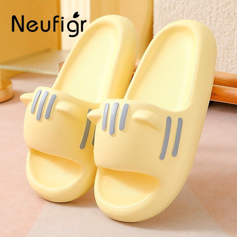 Dép Đi Trong Nhà Đế Dày Chống Trượt In Hình Mèo Dễ Thương Cho Cặp Đôi