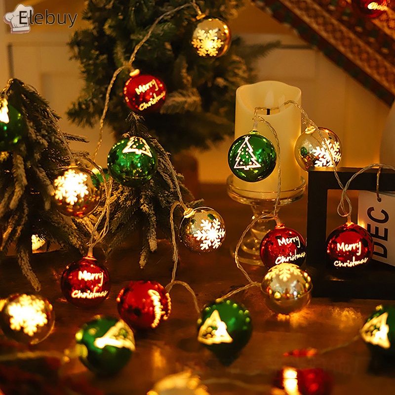 Dây Đèn led 1.5m Hình Bóng Tròn Ngôi Sao Chống Nước Trang Trí Cây Thông Noel