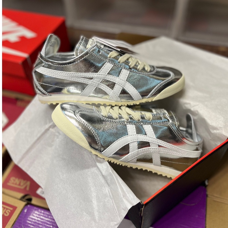 Onitsuka tiger Giày Thể Thao mexico 66 Màu Trắng Bạc 2-9399