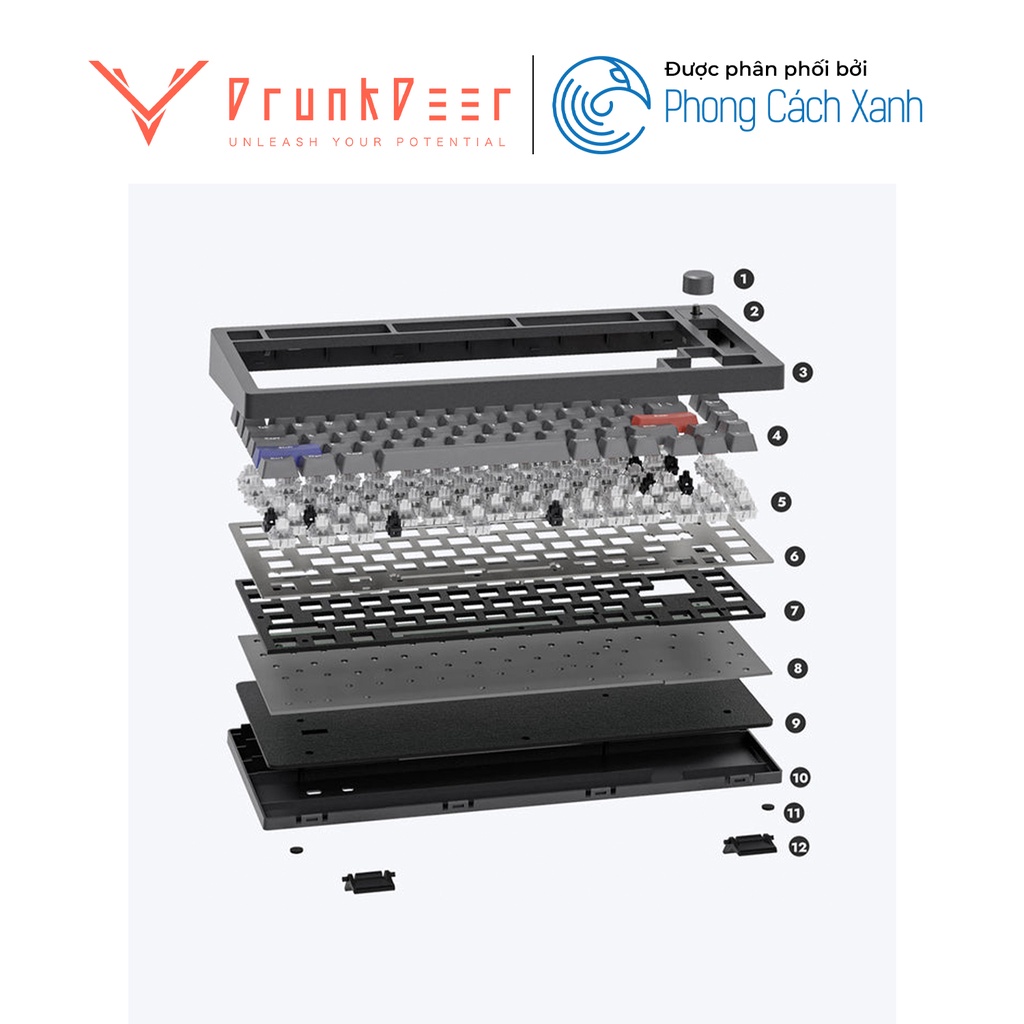 Bàn phím từ HE DrunkDeer A75 - Switch nam châm Rapid Trigger - Hàng chính hãng