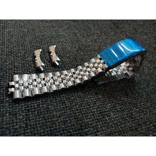 Dây đồng hồ 5 hạt inox đúc đặc, khóa 1 gập logo cao cấp, size 20mm, tặng kèm chốt - D2106