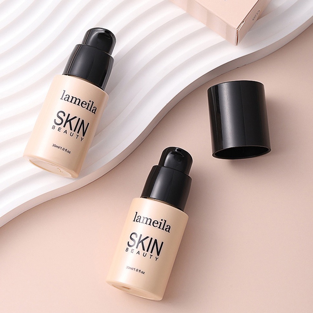 Lameila Matte Liquid Foundation Kem Nền Kiểm Soát Dầu Lâu Dài Che Khuyết Điểm Độ Che Phủ Đầy Đủ Chống Thấm Nước Đường Viền Trang Điểm 30g * KÍNH