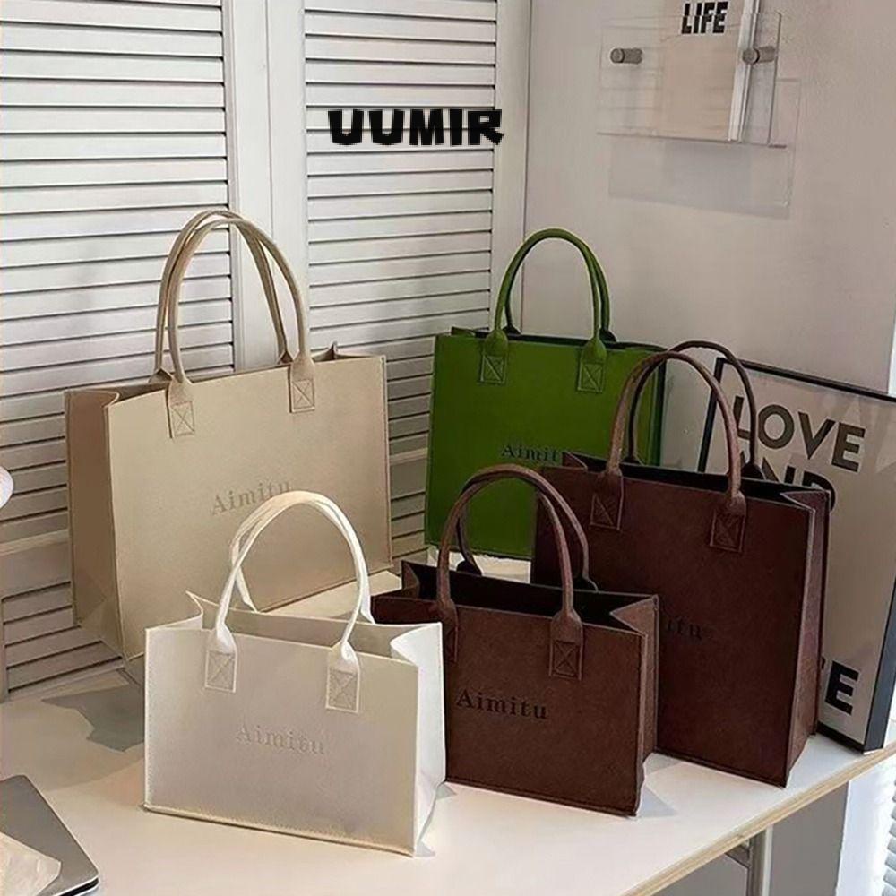 UUMIR 1 Túi Đeo Vai / Xách Tay Bằng Vải Nỉ Màu Sắc Đơn Giản Sức Chứa Lớn Size s / m / l