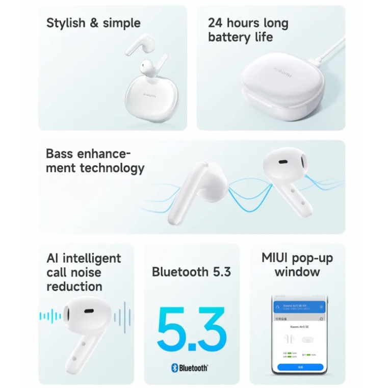 Tai Nghe Nhét Tai Không Dây xiaomi air3 se tws Bluetooth 5.3 Tiếng Ồn Chất Lượng Cao