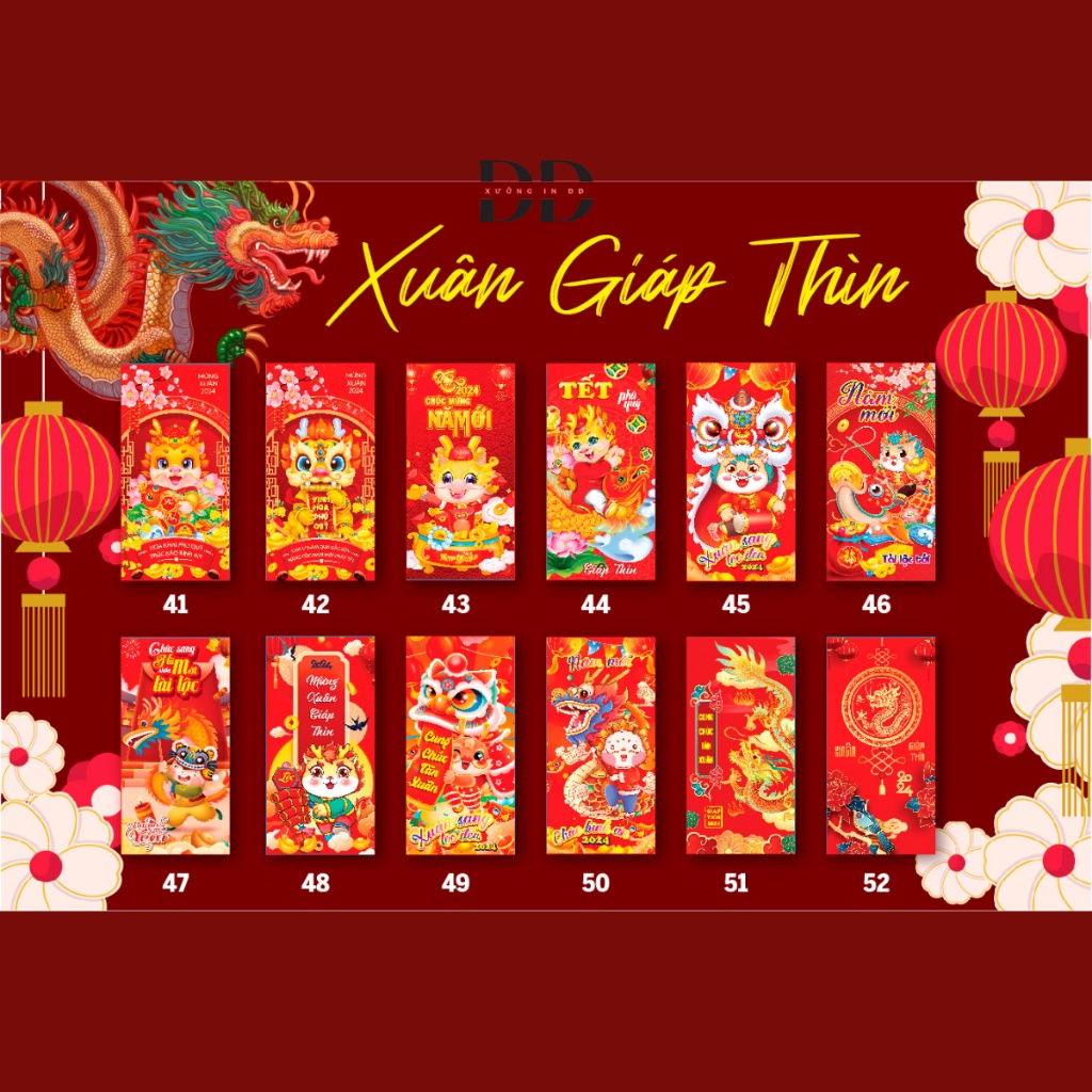 Lì Xì Truyền Thống Tết 2024 - Lì Xì Tân Niên 2024 Độc Đáo bách hoá đô