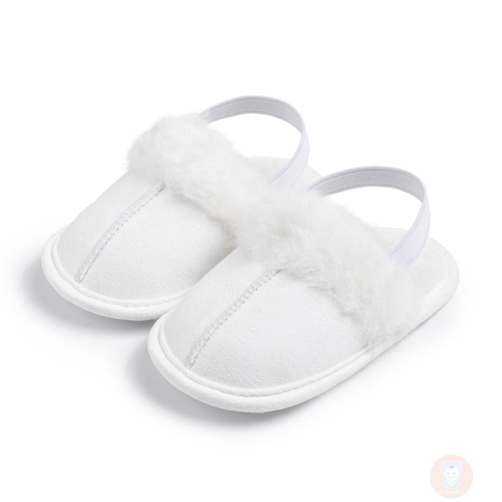 Laa6-giày Đi Bộ Vải Lông Chắp Vá Công Chúa Dễ Thương Dành Cho Bé Gái