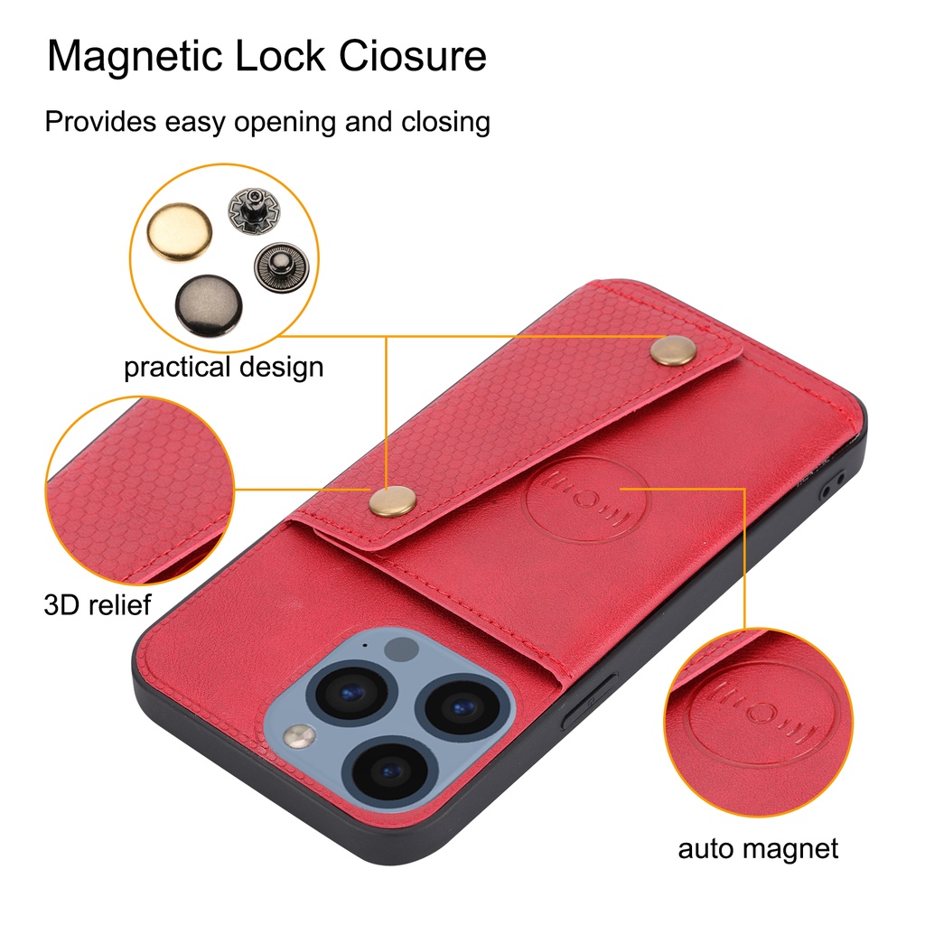 Cho iphone 15 pro max 15 pro 15 plus 14 pro max 14 13 Bao Da Điện Thoại Dạng Ví Có Ngăn Đựng Thẻ Và Giá Đỡ