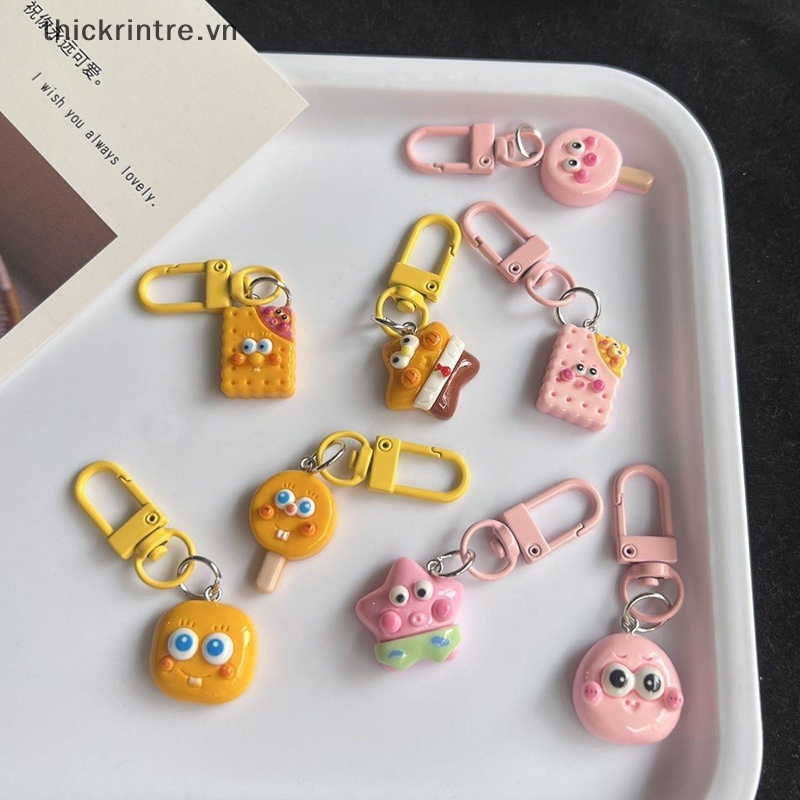 Th kawaii spongebob Móc Chìa Khóa / Ba Lô / Treo Trang Trí Túi Xách / Quà Tặng Trang Sức Hình Chú Mực / Ngôi Sao Mực