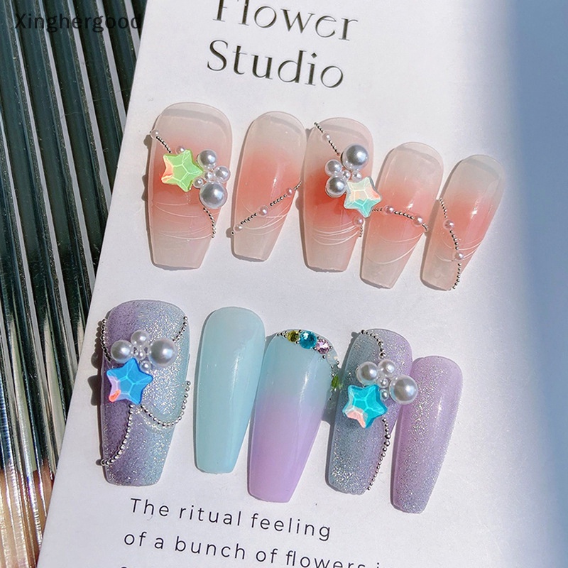 Xinghergood Set 2 Hộp Phụ Kiện Trang Trí Móng Nghệ Thuật 3d Hình Ngôi Sao Nhiều Màu Sắc xinghergood diy xhg