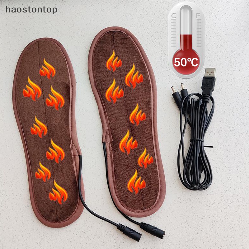 Haostontop Đế Lót Giày Sưởi Ấm Mùa Đông Sạc usb Tiện Dụng vn