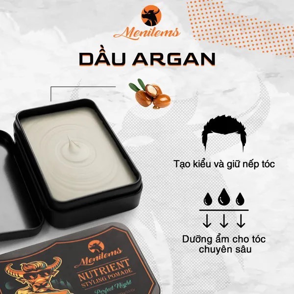 Sáp vuốt tóc Nam Menitems - 100gr tạo kiểu giữ nếp cho tóc. Hương Nước Hoa Lưu Hương Lâu