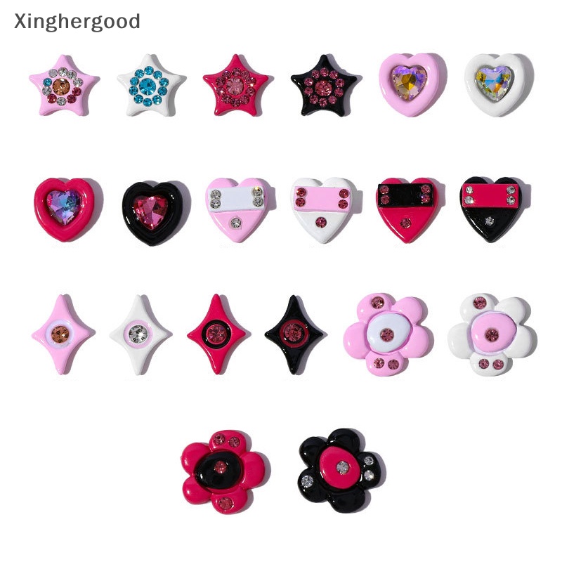 Xinghergood Set 5 Phụ Kiện Trang Trí Móng Tay Nghệ Thuật Hình Ngôi Sao / Trái Tim 3d Màu Kẹo Ngọt Ngào Xinh Xắn xhg