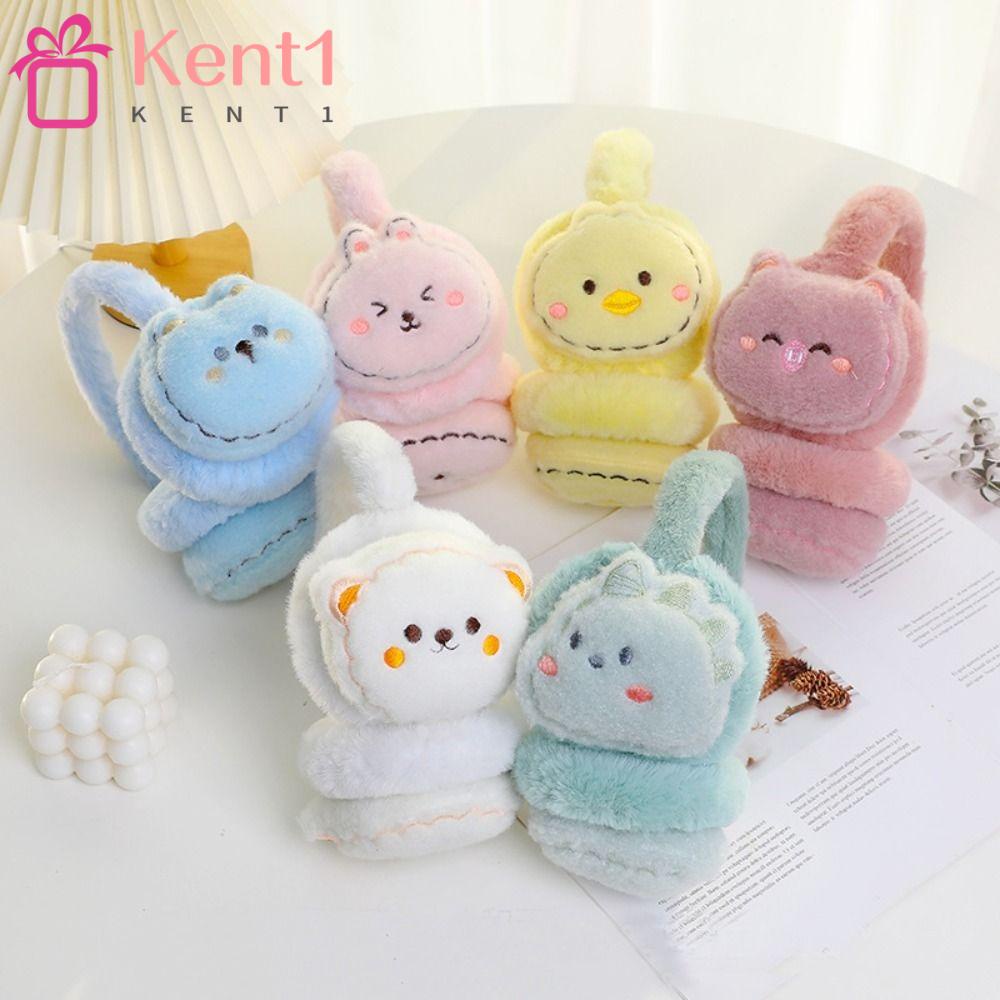 Kent1 Chụp Tai Giữ Ấm Mùa Đông Thiết Kế Tai Mèo Nhồi Bông Mềm Mại