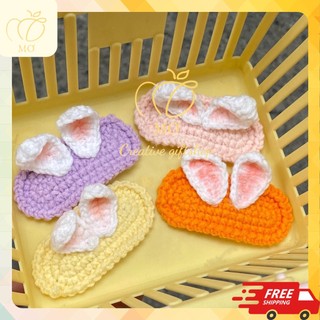 Kẹp tóc handmade bằng len hình tai thỏ đáng yêu
