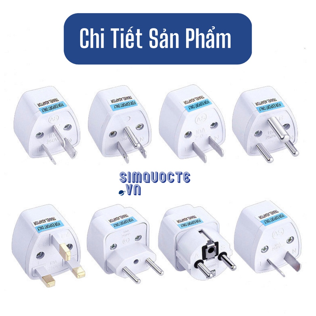 Ổ Cắm Điện Du Lịch Đa Năng ABS Chịu Nhiệt Tốt Ổ Cắm Chuyển Đổi Chuẩn Tất Cả Các Nước Nhỏ Gọn Mang Theo Du Lịch