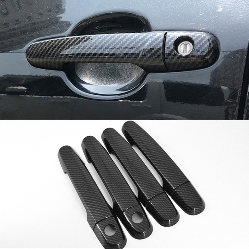 TOYOTA HILUX VIGO 2006-2015 Vỏ tay nắm cửa ô tô họa tiết sợi Carbon, Viền tay nắm cửa Vigo