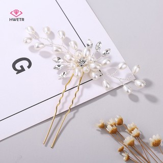 Ghim cài tóc đính pha lê và hoa sang trọng cho cô dâu